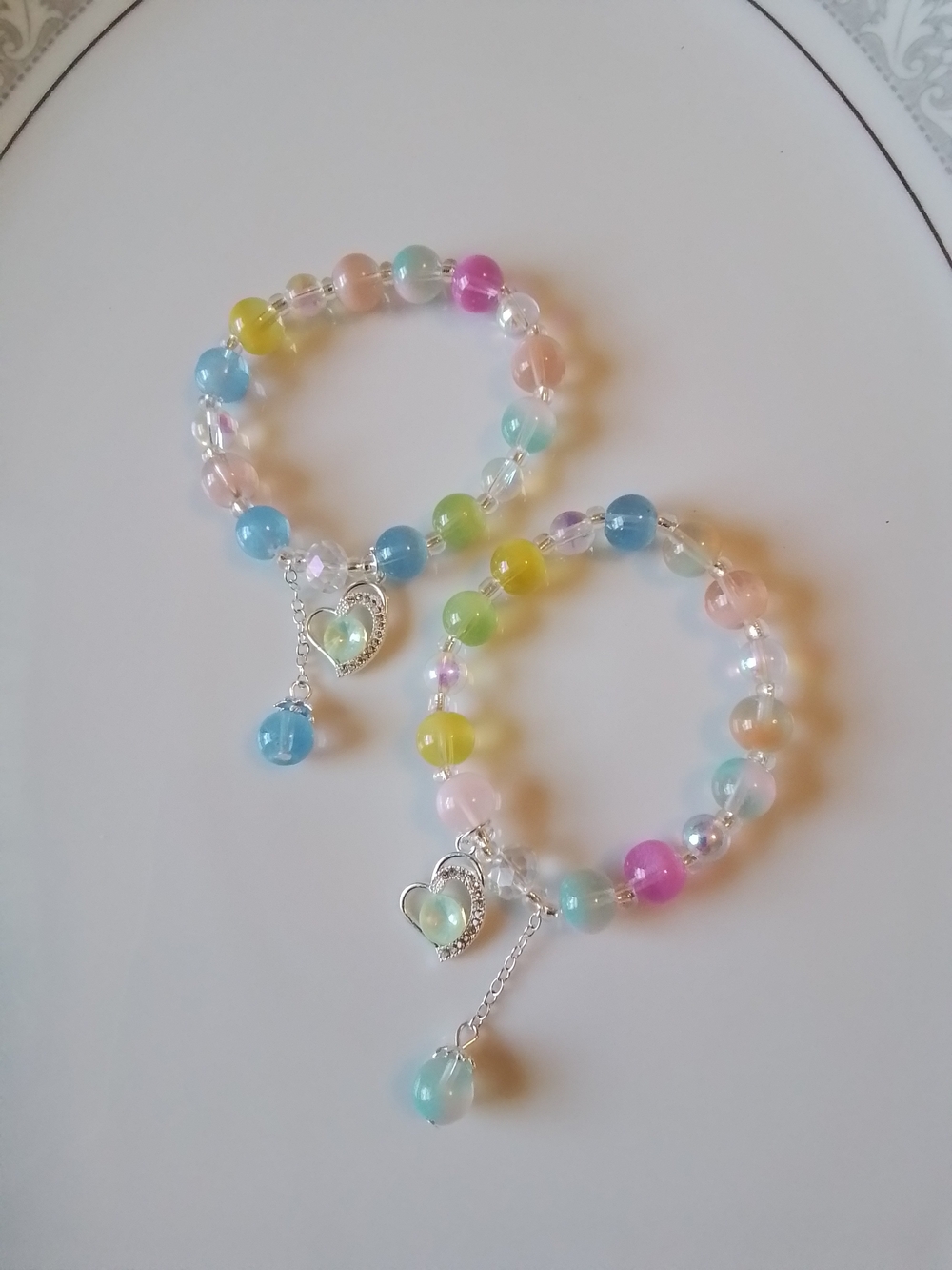 Cotton Candy Bracelets, Two Bracelet Set